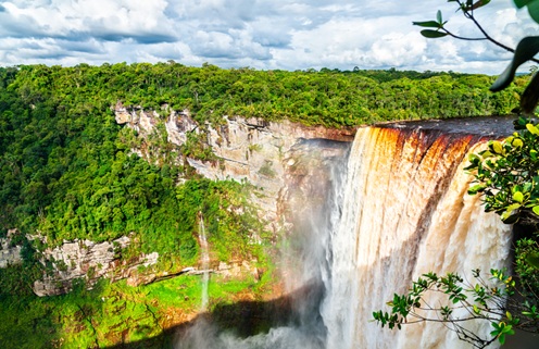 Kaieteur Falls in a rainforest in Guyana, South America